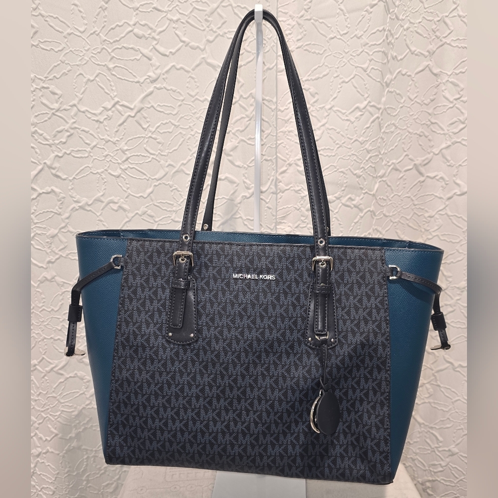 Michael Kors Blue and Black Women's Tote Bag